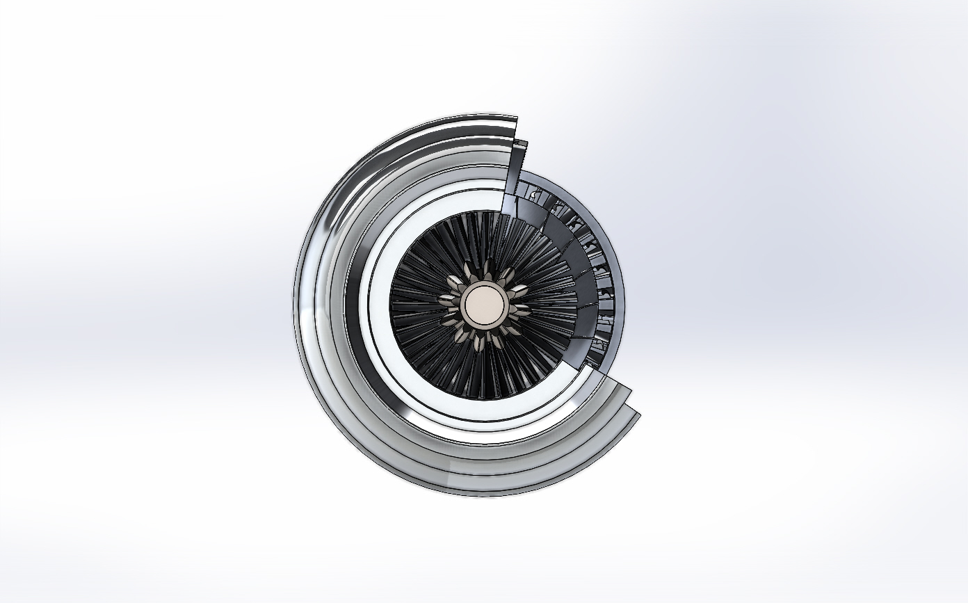 喷气推进发动机简易剖面